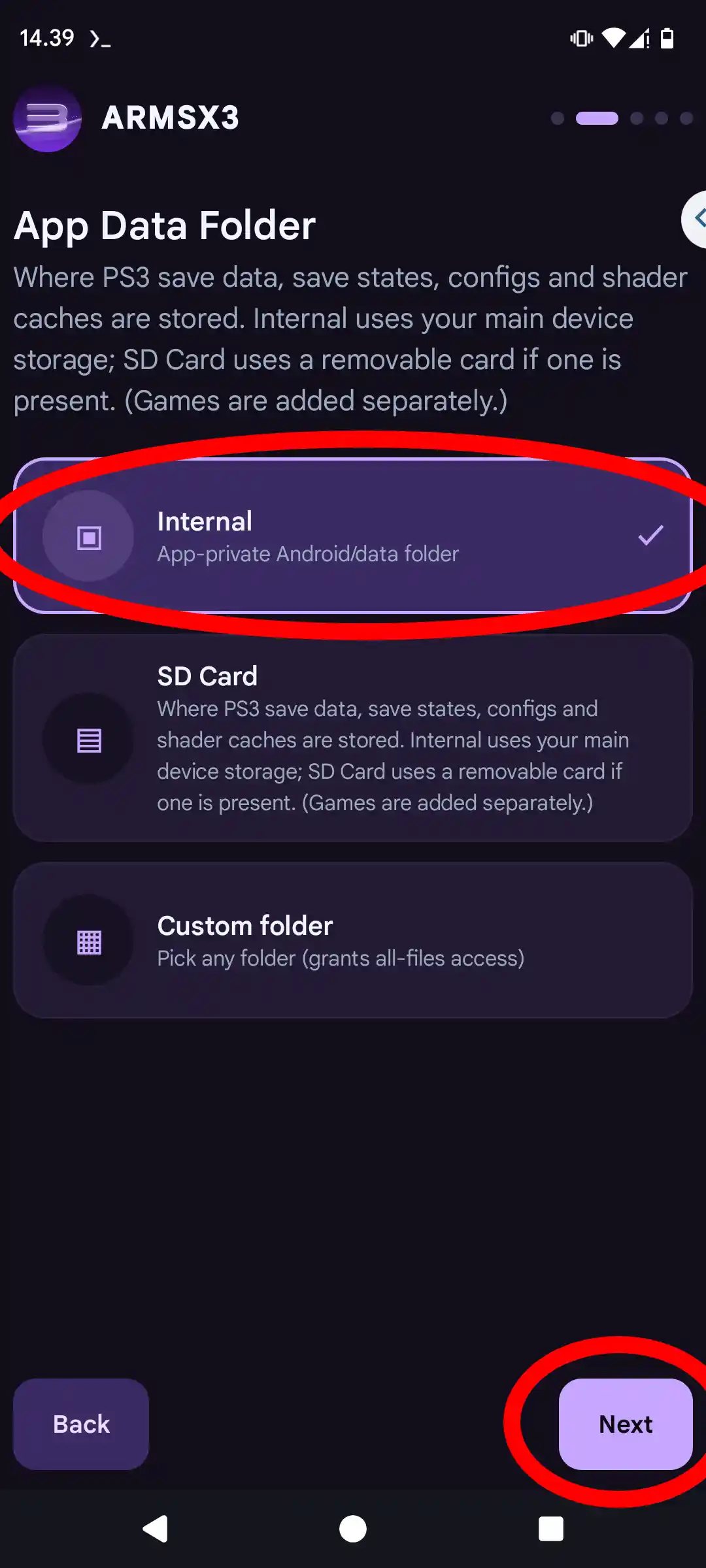 Step 2 ArmSX3 Installation - App Data Folder