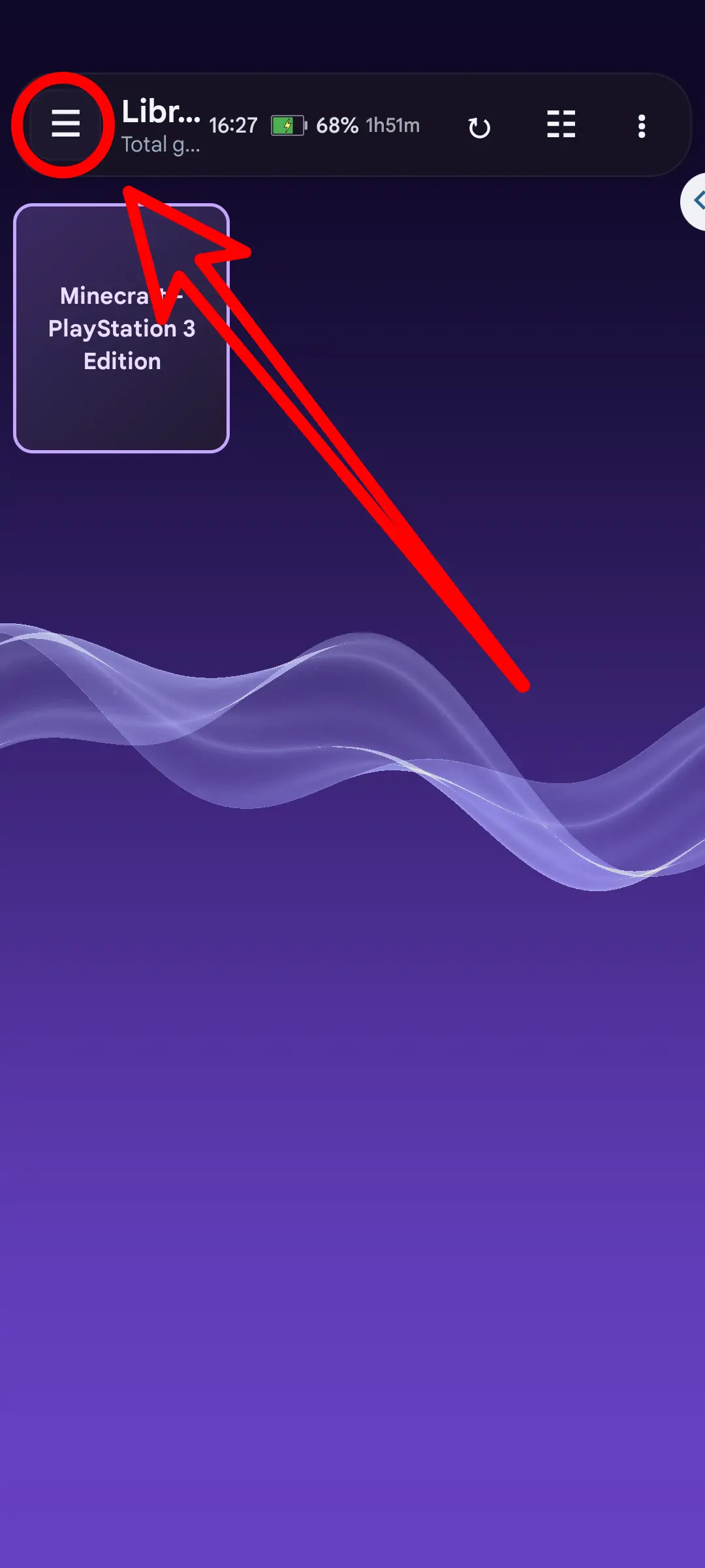 Step 1 GPU driver - Open the navigation drawer menu from the top-left corner